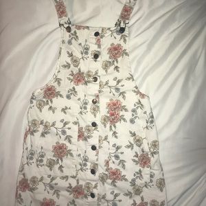 White Floral Overall Skirt